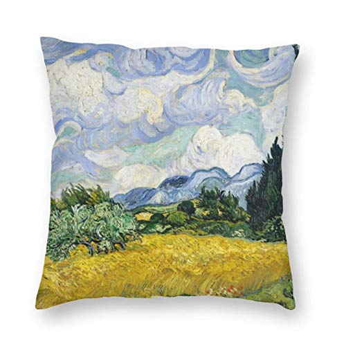 Vincent Van Gogh Inspired - Wheat Field with Cypresses Cushion