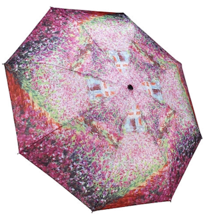 Galleria Auto Open Close Folding Umbrella - Monet's Flower Field
