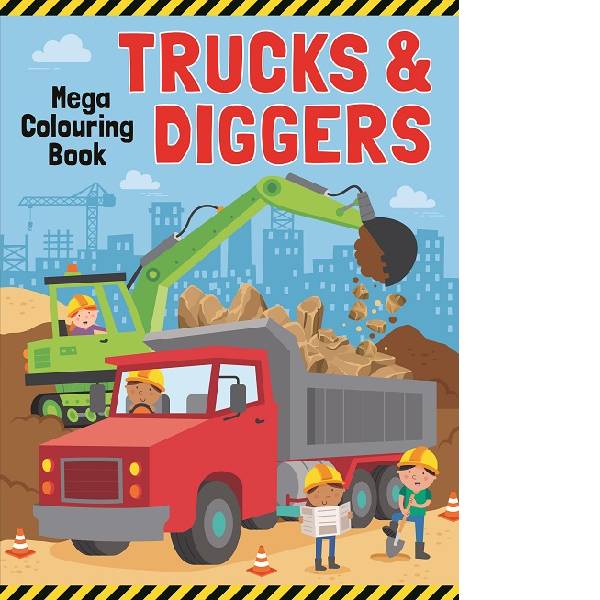 Trucks & Diggers Mega Colouring Book