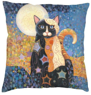 Gustav Klimt Inspired - Cat Cushion 3