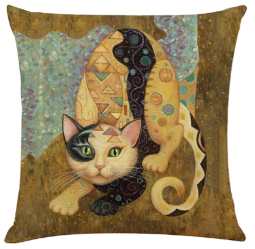 Gustav Klimt Cats Cushion 4