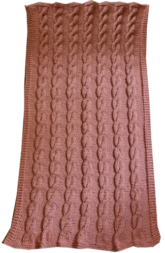 Cable 100% Wool Blanket - Passion