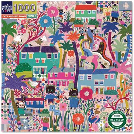 eeBoo 1000pc Puzzle Cats Around Town