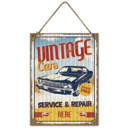 Vintage Cars Corrugated Metal Sign