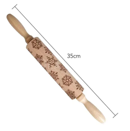 Embossed Rolling Pin - Large Snowflakes