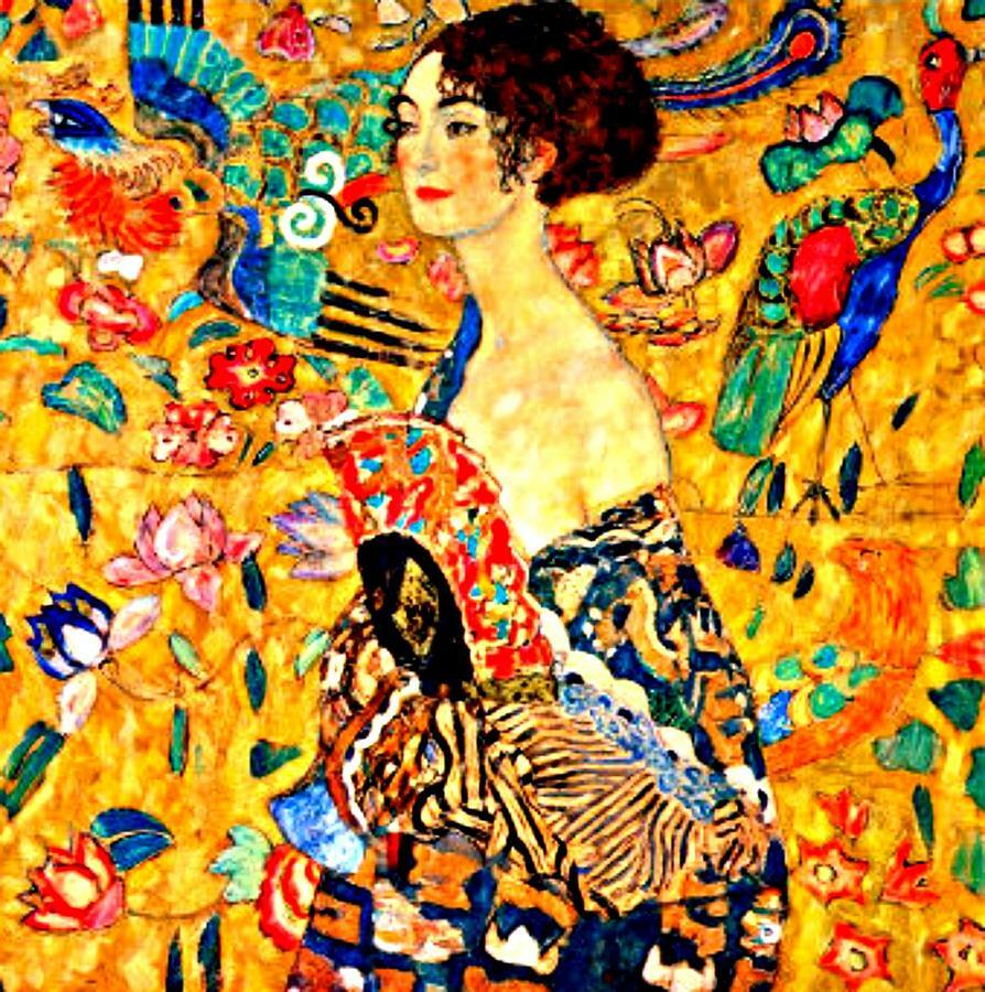 Gustav Klimt Lady With Fan