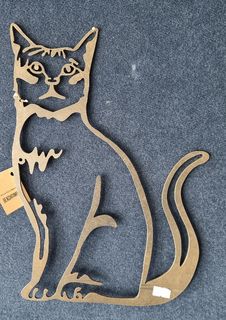 Cat Sitting Side Corten Steel Wall Art