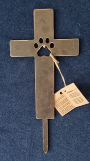 Pet Cross Corten Steel Garden Art