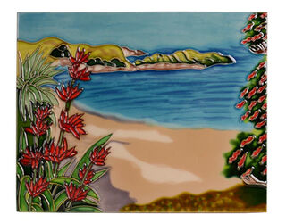 Ceramic Beach Scene Tile