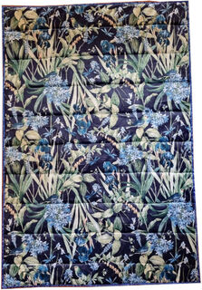 Galena Karina  Printed Velvet Throw - Navy