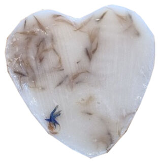 Lavender heart soap - white