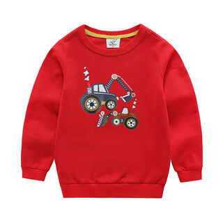 Red Lightweight Sweatshirt with Diggers