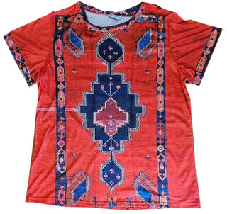 Short Sleeve Top - Red Aztec